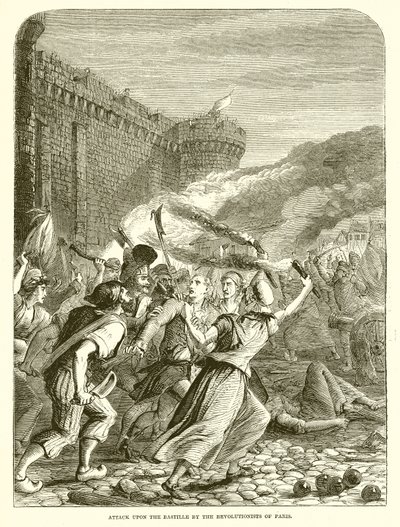 Angriff auf die Bastille durch die Revolutionäre von Paris von English School