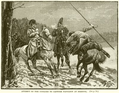 Versuch der Kosaken, Napoleon in Brienne zu fangen von English School