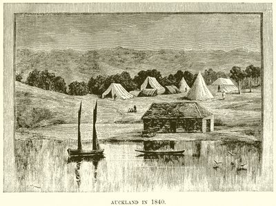 Auckland im Jahr 1840 von English School
