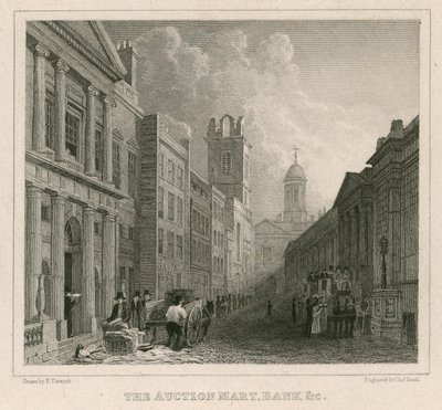 Auktionshaus, St Bartholomews Lane, London, und Bank von English School