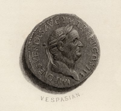 Aureus-Münze aus der Ära von Vespasian, Titus Flavius Vespasianus von English School