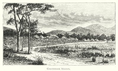 Australien: Coranderrk-Station (Gravur) von English School