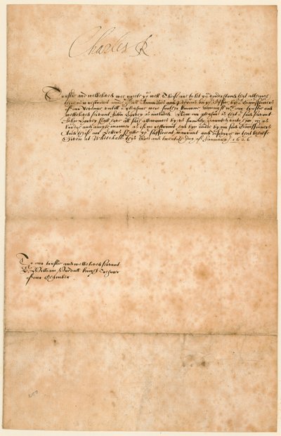 Autogramm von König Karl I. von English School