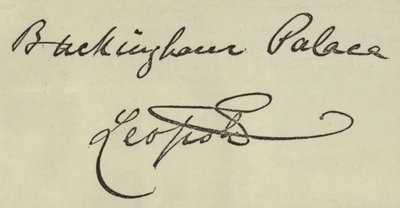 Autogramm des Herzogs von Albany (Stich) von English School