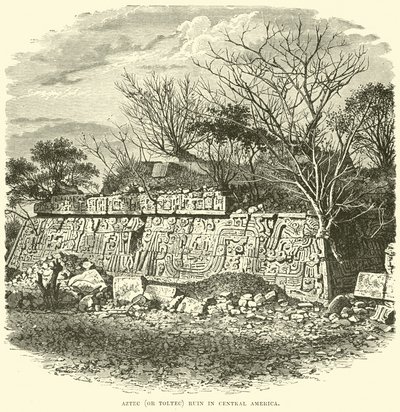 Aztekische (oder Toltekische) Ruine in Zentralamerika von English School