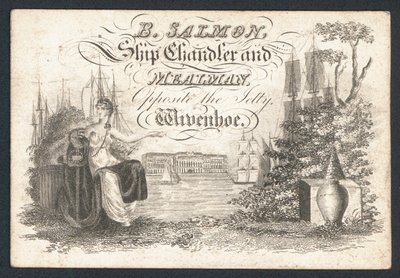 B Salmon, Schiffsausrüster und Mahlmann, Visitenkarte von English School