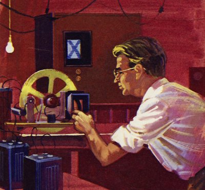 Baird begann mit der drahtlosen Übertragung von Bildern zu experimentieren von English School