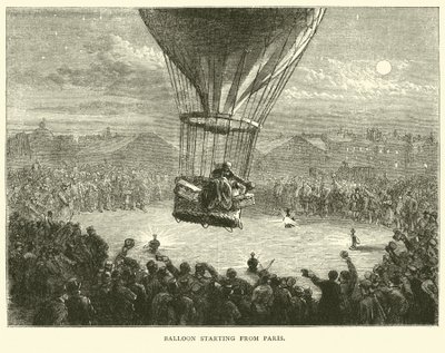 Ballonstart aus Paris, September 1870 von English School