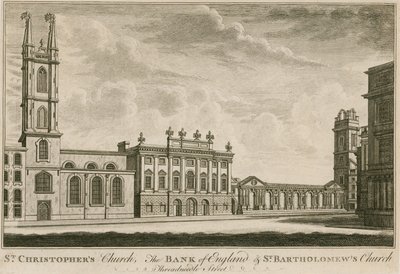 Bank of England, Ostflügel hinzugefügt von Sir Robert Taylor, 1765 von English School