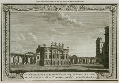 Bank of England, Westflügel hinzugefügt von Sir Robert Taylor, 1783 von English School