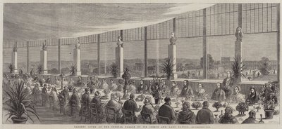 Bankett im Crystal Palace von Sir Joseph und Lady Paxton (Stich) von English School