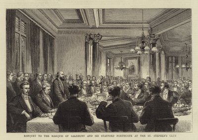 Bankett für den Marquis von Salisbury und Sir Stafford Northcote im St. Stephen