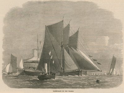 Barkenrennen auf der Themse von English School