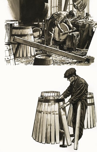 Fässer aus Eiche von English School