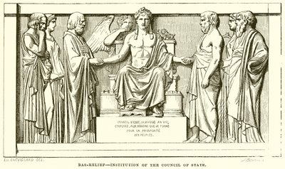 Basrelief--Einrichtung des Staatsrates von English School