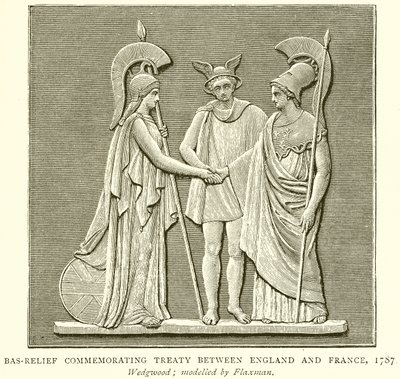Basrelief zur Erinnerung an den Vertrag zwischen England und Frankreich, 1787 von English School