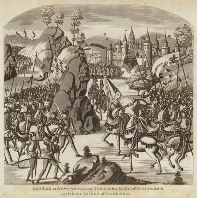 Schlacht bei Newcastle upon Tyne zwischen dem König von Schottland und der Königin von England von English School