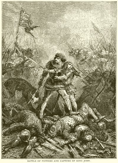 Schlacht von Poitiers und Gefangennahme von König Johann von English School
