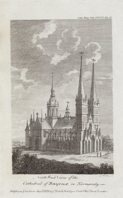 Kathedrale von Bayeux, Normandie, 1819 von English School