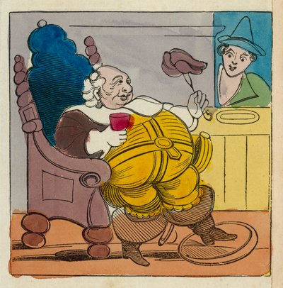 Schönheiten von Shakespeare: Falstaff (farbige Gravur) von English School