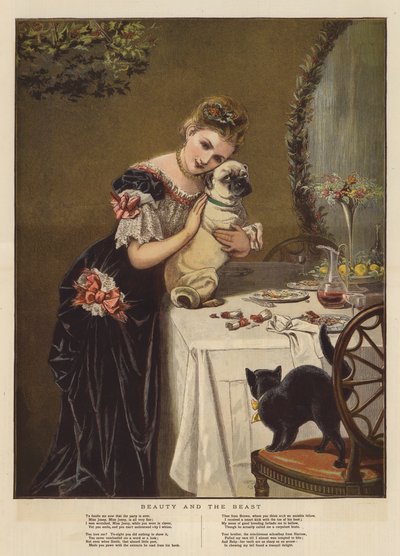 Die Schöne und das Biest (Chromolithografie) von English School