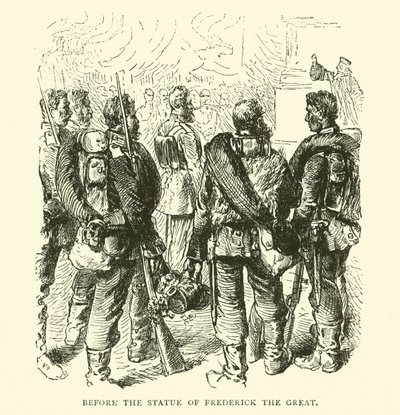 Vor der Statue Friedrichs des Großen, Mai 1871 von English School