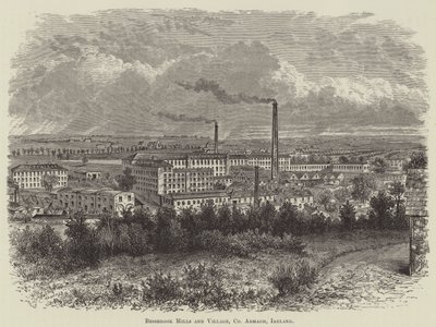 Bessbrook Mills und Dorf, County Armagh, Irland von English School