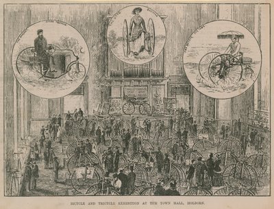 Fahrrad- und Dreirad-Ausstellung im Rathaus, Holborn von English School