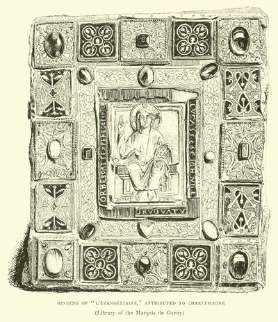 Einband des Evangelienbuchs, zugeschrieben Karl dem Großen von English School