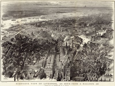Vogelperspektive von Liverpool von English School