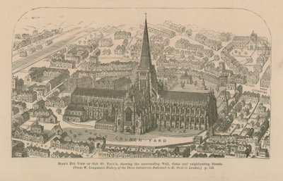 Vogelperspektive der alten St. Pauls Kathedrale von English School