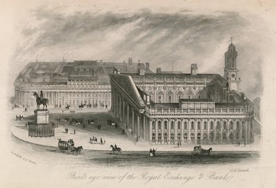 Vogelperspektive der Royal Exchange und der Bank von English School