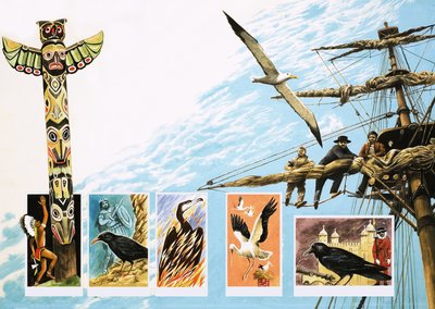 Unglücksvögel, darunter Albatros, Rabe und Phönix von English School