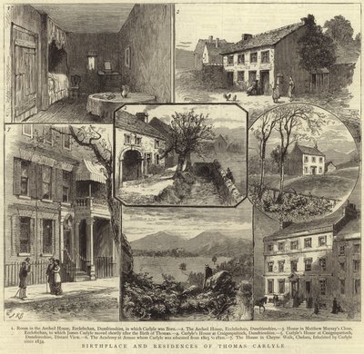 Geburtsort und Wohnsitze von Thomas Carlyle von English School
