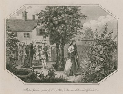 Bischof Gardiner wird von König Heinrich VIII. nach seiner Versöhnung mit Catherine Parr getadelt von English School