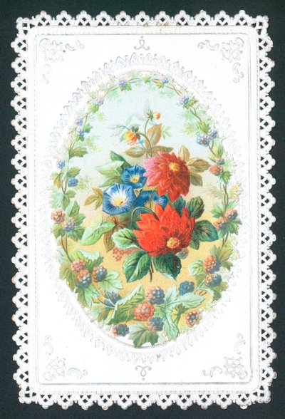 Brombeeren und Blumen, Karte von English School