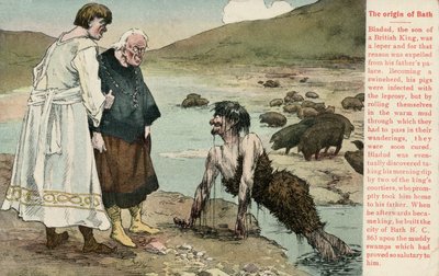 Bladud, ein legendärer König der Briten, der angeblich die Stadt Bath gegründet hat von English School