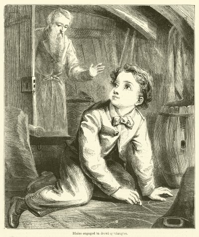 Blaise beim Zeichnen von Dreiecken von English School