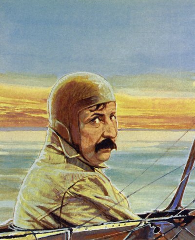 Blériot musste das Flugzeug in einer geraden Linie halten von English School