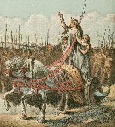 Boudicca und ihre Armee von English School