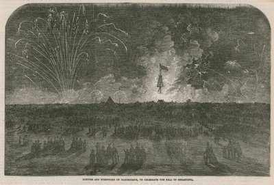 Lagerfeuer und Feuerwerk auf Blackheath von English School