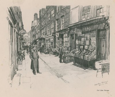 Buchhändlerläden in der Red Lion Passage von English School