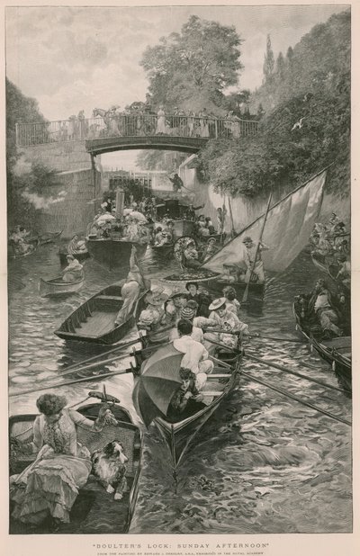 Boulters Lock: Sonntagnachmittag, nach einem Gemälde von Edward J. Gregory von English School