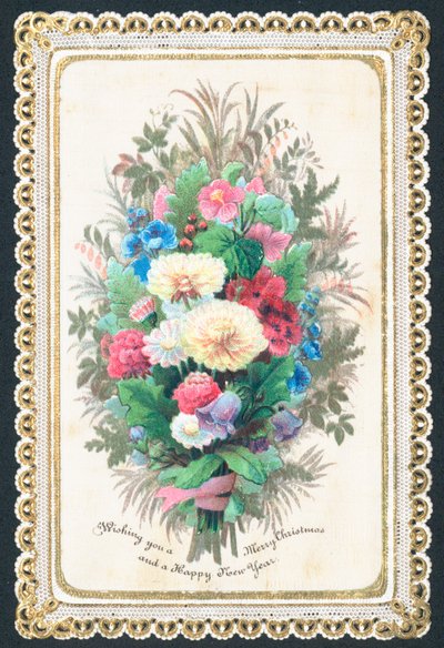 Blumenstrauß, Weihnachtskarte von English School