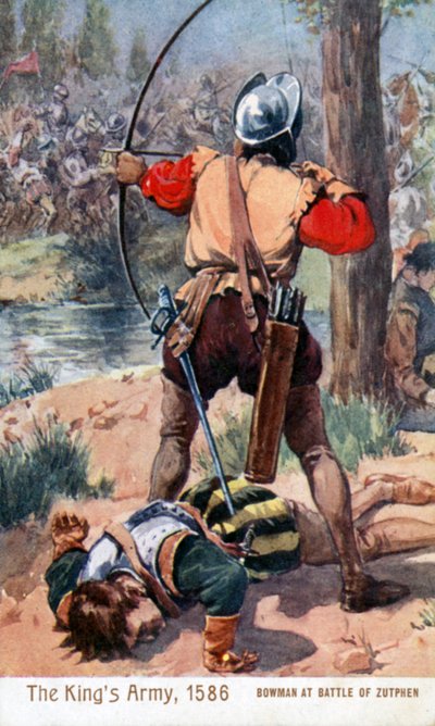 Bogenschütze in der Schlacht von Zutphen von English School