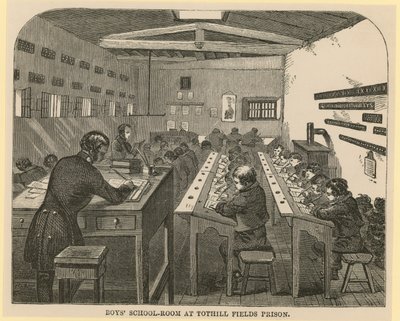 Jungenschulraum im Tothill Fields Prison von English School