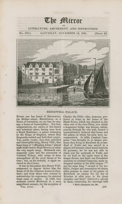 Bridewell Palace von English School