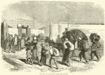 Gemüse aus den Vororten hereinbringen, Oktober 1870 von English School