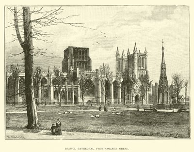 Bristol-Kathedrale, vom College Green von English School