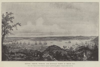 Britische, französische, türkische und ägyptische Flotten in der Beicos-Bucht von English School